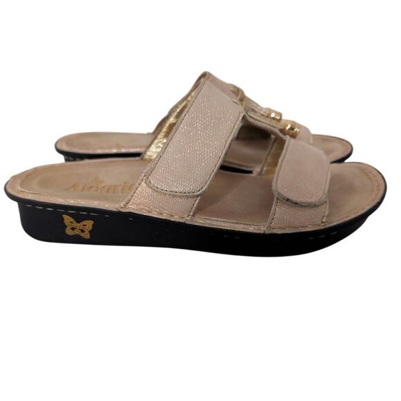 Alegria‎ Penny Slides 6.5/EU 37 Chunky Platform Slip on Leather Sandal Comfort - Picture 1 of 8